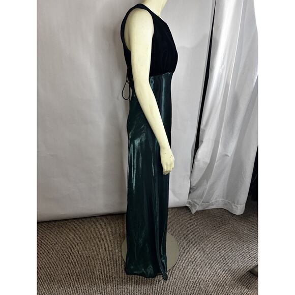 Black Velvet &satin Maxi Dress Sz 11 All That Jazz‎ Vintage 90’s - Picture 5 of 12